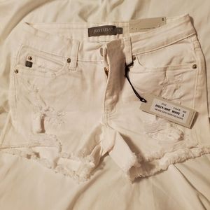 NWT Just USA white distressed jean shorts